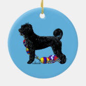 Portugese waterhondenrenner met drijflijn keramisch ornament (Achterkant)