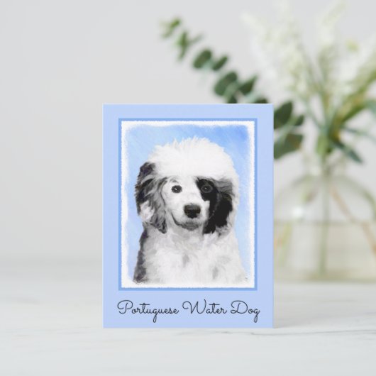 Portugese waterhondenschilderkunst - oorspronkelij briefkaart (Staand voorkant)