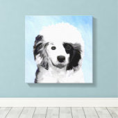 Portugese waterhondenschilderkunst - oorspronkelij canvas afdruk (Insitu (Houten vloer))