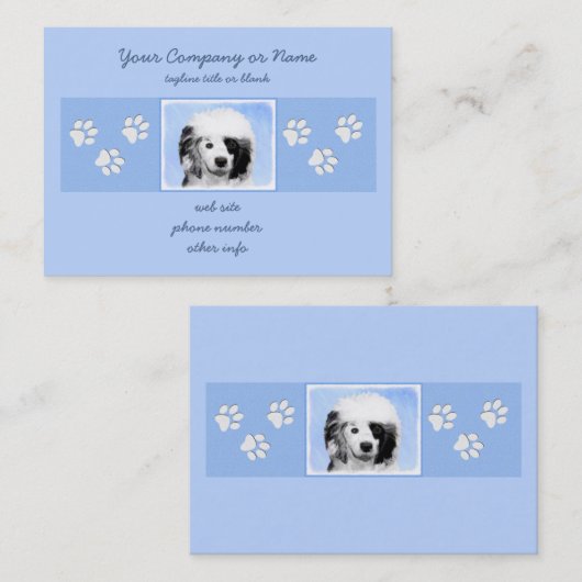 Portugese waterhondenschilderkunst - oorspronkelij visitekaartje (Voorkant / Achterkant)