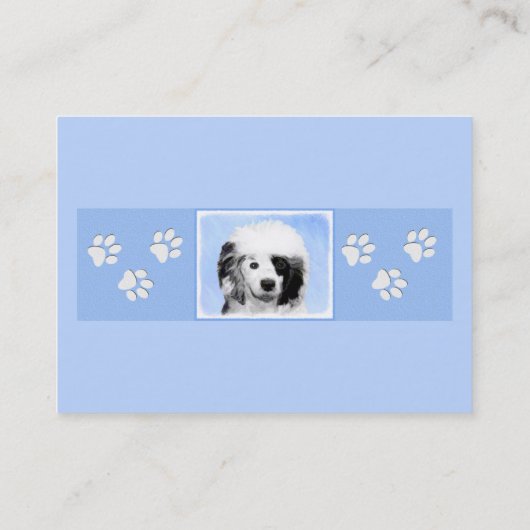 Portugese waterhondenschilderkunst - oorspronkelij visitekaartje (Achterkant)