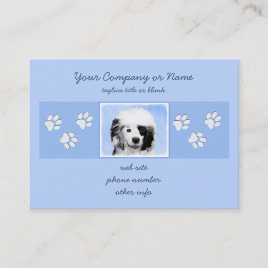 Portugese waterhondenschilderkunst - oorspronkelij visitekaartje (Voorkant)