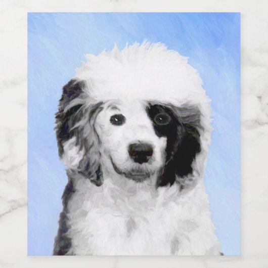 Portugese waterhondenschilderkunst - oorspronkelij wijn etiket (Enkel label)