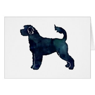 Portugese Waterverf waterhond Silhouette Card