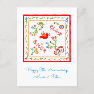 Portugese zakdoeken huwelijksverjaardag briefkaart