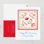 Portugese zakdoeken huwelijksverjaardag briefkaart (Voorkant / Achterkant)