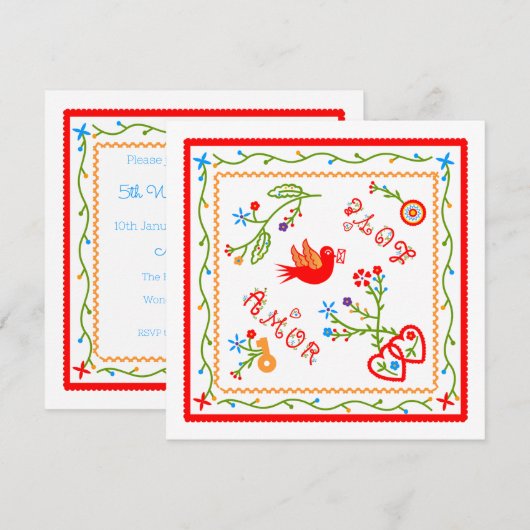 Portugese zakdoeken huwelijksverjaardag kaart (Voorkant / Achterkant)