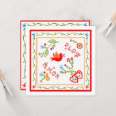 Portugese zakdoeken huwelijksverjaardag kaart (Voorkant / Achterkant in situ)