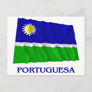 Portuguesa Waving Flag met naam Briefkaart