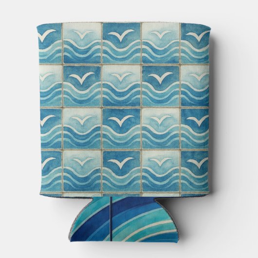 Portuguese Azulejo Blue Tile Pattern Can Cooler – (Achterkant)