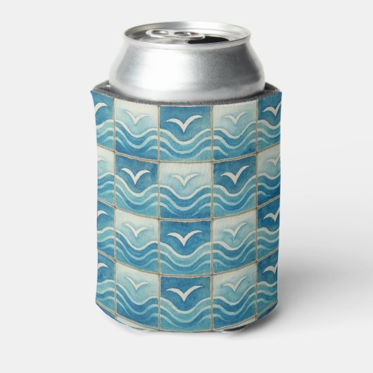 Portuguese Azulejo Blue Tile Pattern Can Cooler – (Blikje Achterkant)