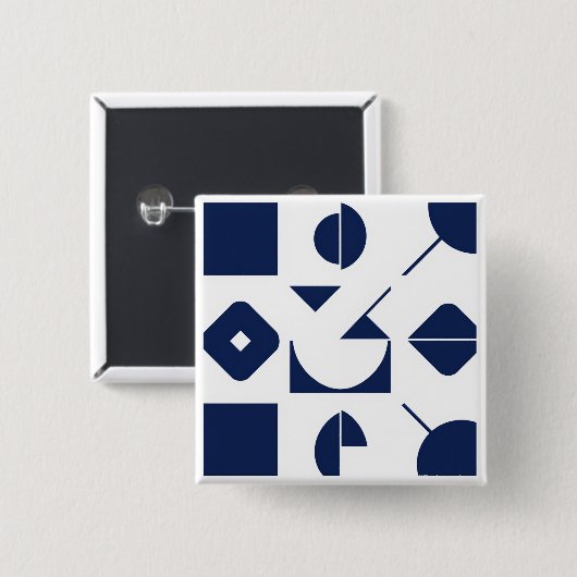 Portuguese Azulejo Geometric Pattern Button – Mode (Voorkant /achterkant)