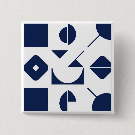 Portuguese Azulejo Geometric Pattern Button – Mode (Voorkant)