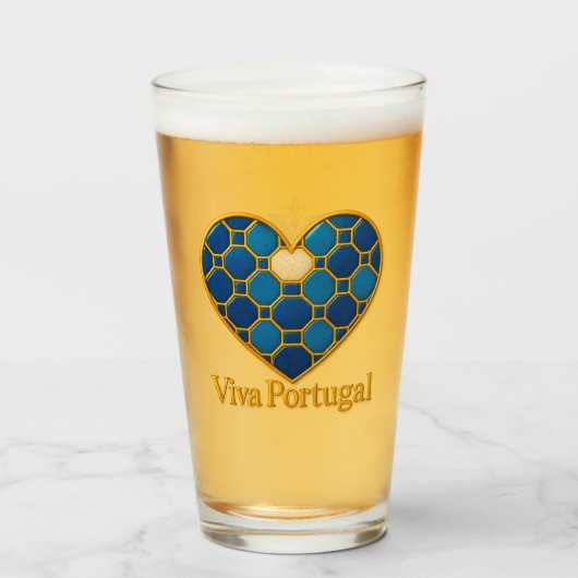 Portuguese Azulejo Heart Glass Cup  Glas (Achterkant gevuld)