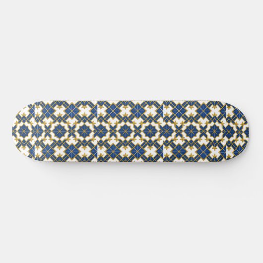 Portuguese Azulejo Pattern Skateboard Deck – Blue (Horizontaal)