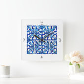 Portuguese Azulejo Square Wall Clock Vierkante Klok (Huis)