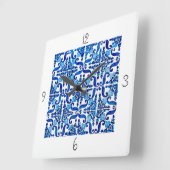 Portuguese Azulejo Square Wall Clock Vierkante Klok (Hoek)