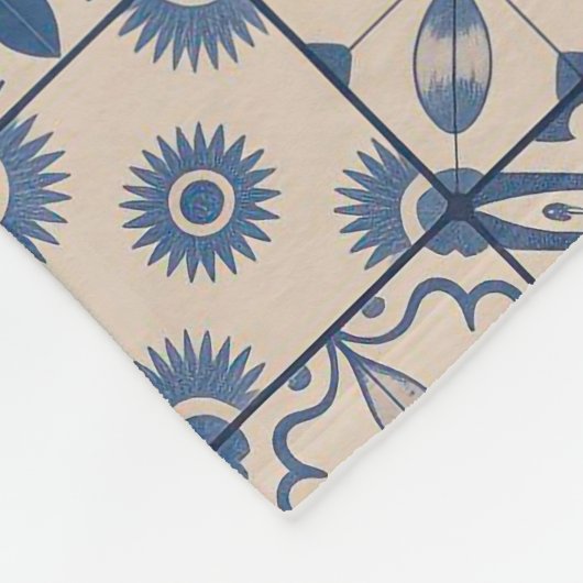 Portuguese Azulejo Tile Fleece Blanket – Cozy Blue (Hoek)