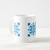 Portuguese Azulejo Tile Floral Mug – Blue Ceramic  Koffiemok (Voorkant links)