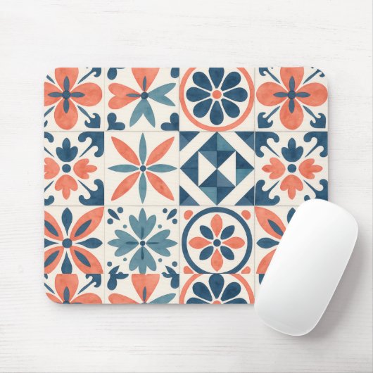 Portuguese Azulejo Tile Pattern Mousepad – Blue &  Muismat (Met muis)