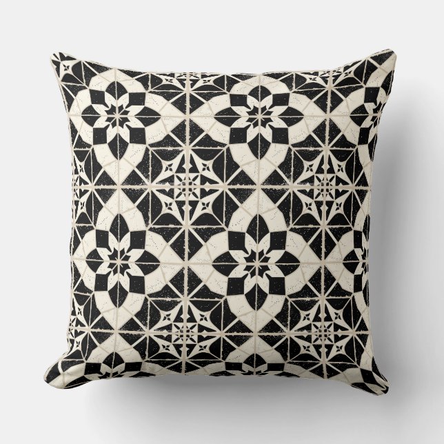 Portuguese Azulejo Tile Pattern Throw Pillow – Bla Kussen (Voorkant)