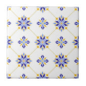 Portuguese Blue and Gold Azulejo Ceramic Tegeltje (Voorkant)