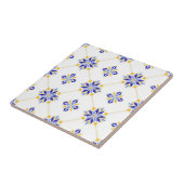Portuguese Blue and Gold Azulejo Ceramic Tegeltje (Zijkant)