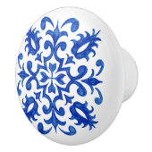 Portuguese Blue Tile central round medallion Keramische Knop (Rechts)