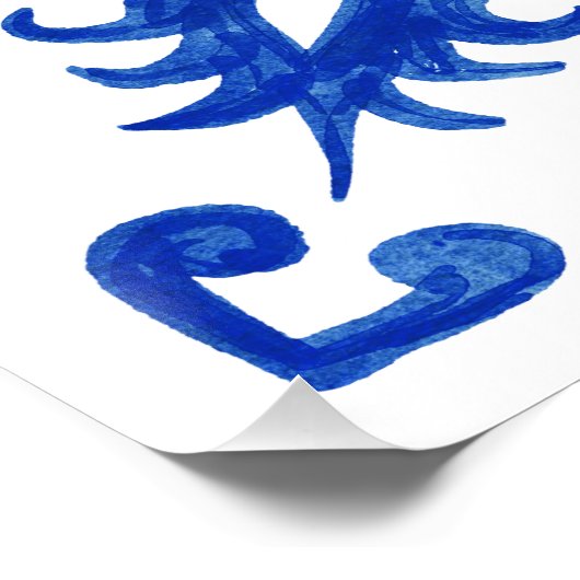 Portuguese Blue Tile central round medallion Perfect Poster (Hoek)