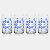 Portuguese Blue Tile Monogram  Blikvorm Glas (Voorkant)