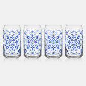 Portuguese Blue Tile Monogram Blikvorm Glas (Links)