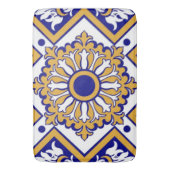 Portuguese Blue Yellow Mediterranean Floral Badmat (Voorkant Verticaal)