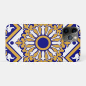 Portuguese Blue Yellow Mediterranean Floral Case-Mate iPhone Case (Achterkant (horizontaal))