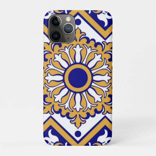 Portuguese Blue Yellow Mediterranean Floral Case-Mate iPhone Case (Achterkant)