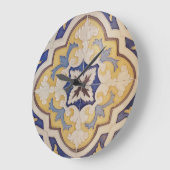 Portuguese Blue Yellow Tile Wall Clock Grote Klok (Hoek)