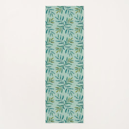 Portuguese Botanical Foliage Yoga Mat – Teal & Gre