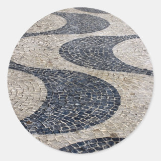 Portuguese Calçada, Lisbon, Portugal Ronde Sticker