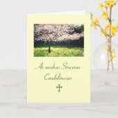 Portuguese: Condolencias / Pesames / Sympathy Kaart (Gele Bloem)