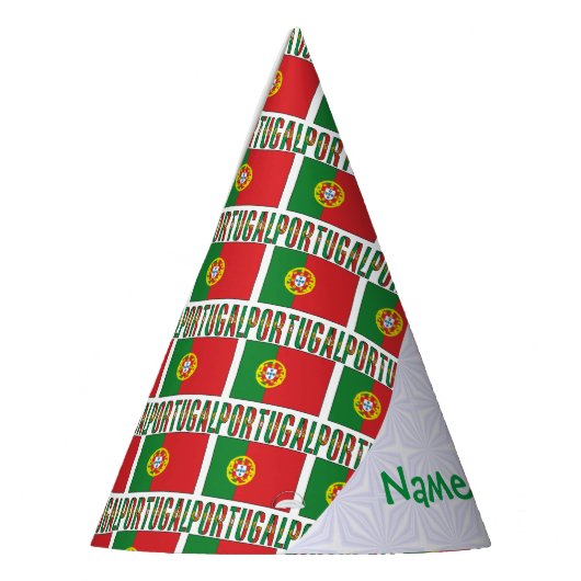 Portuguese Flag Tiled Personalized Paper Feesthoedjes (Links)