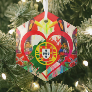 Portuguese folk art glas ornament