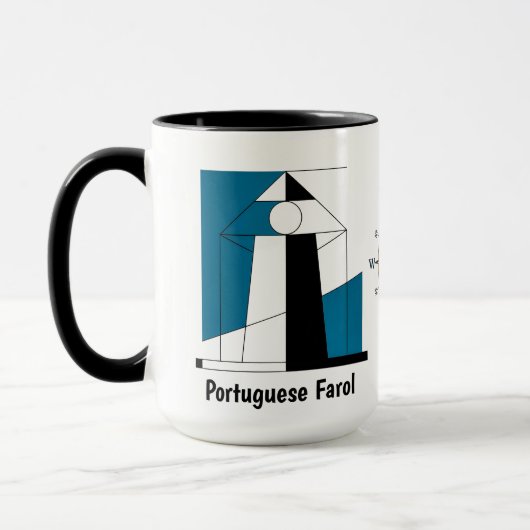 Portuguese Lighthouse Mug – Modern Farol Art Coffe Mok (Links)