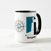 Portuguese Lighthouse Mug – Modern Farol Art Coffe Mok (Voorkant rechts)