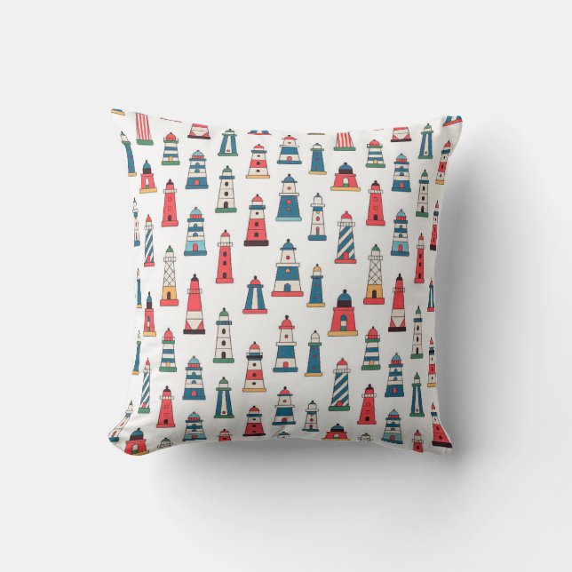 Portuguese Lighthouse Pattern Throw Pillow – Coast Kussen (Voorkant)
