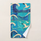Portuguese Ocean Waves & Seagulls Towel Set – Coas Bad Handdoek (Handdoek)