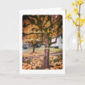 Portuguese sympathy card/condolencias: Fall tree Kaart (Gele Bloem)