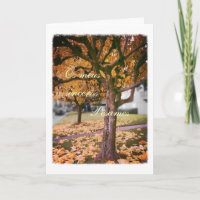 Portuguese sympathy card/condolencias: Fall tree