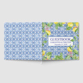 Portuguese tiles Lemon Destination Elegant Wedding Gastenboek (Volledig)