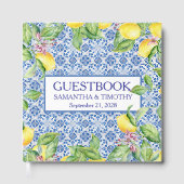 Portuguese tiles Lemon Destination Elegant Wedding Gastenboek (Voorkant)