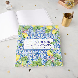 Portuguese tiles Lemon Destination Elegant Wedding Gastenboek