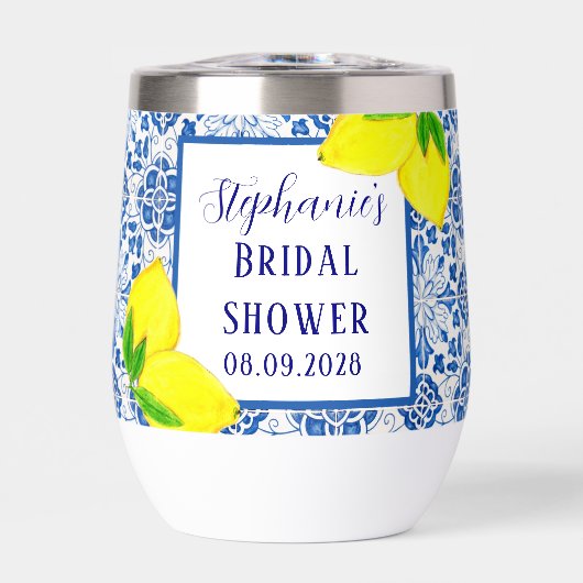 Portuguese Tiles Lemon Mediterranean Bridal shower (Voorkant)